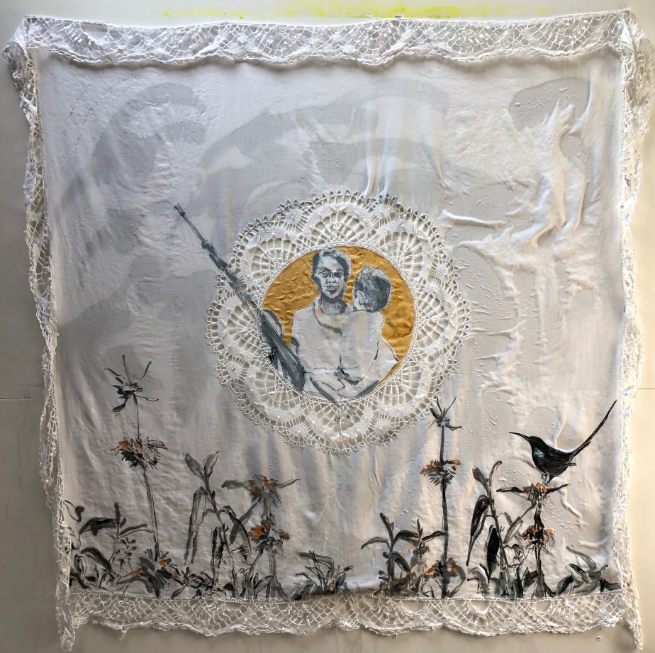 Land reform on table cloth