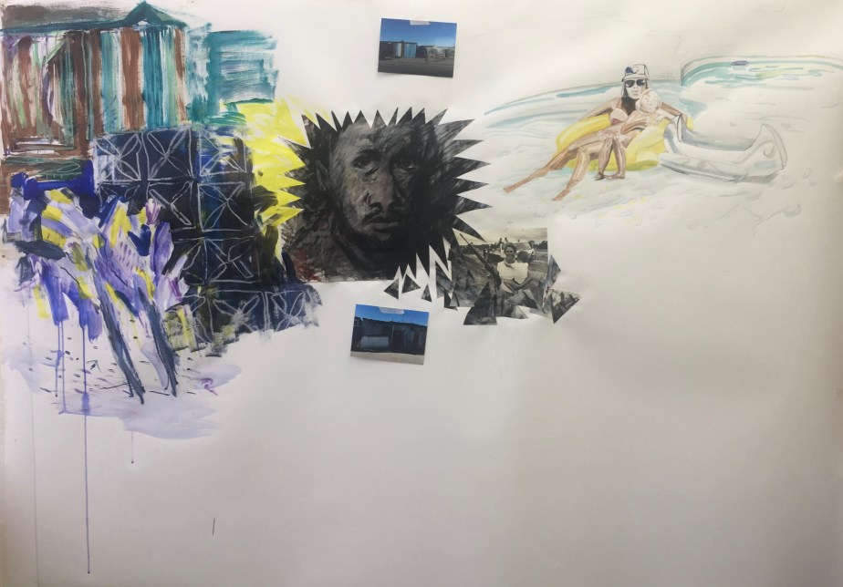 Working with acrylic on paper